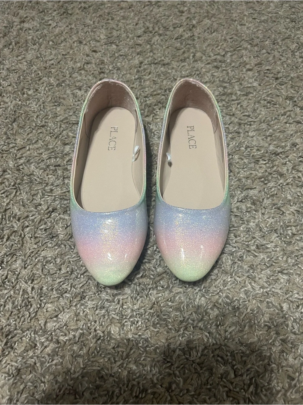Girls' Glitter Pastel Ombre Ballet Flats size 1